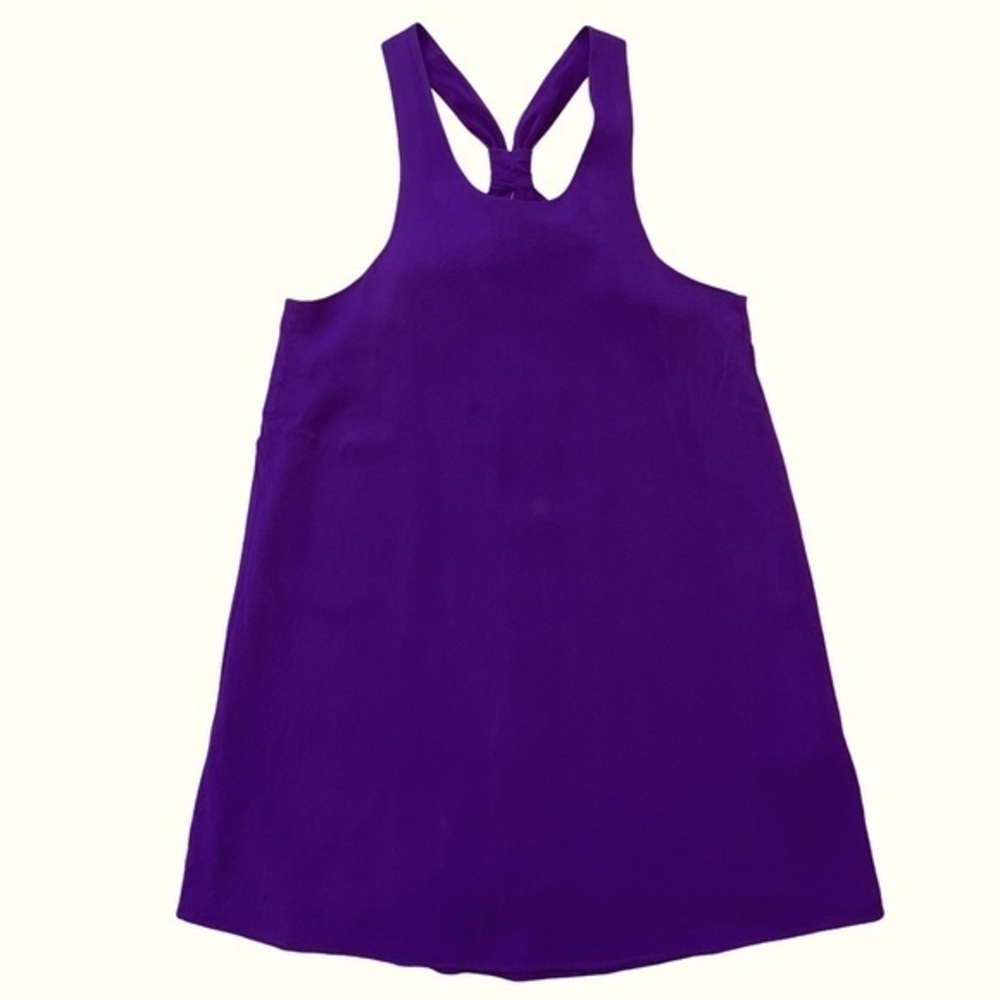 Alice + Olivia Mini Sleeveless Silk Dress in Deep Purple Size XS EUC